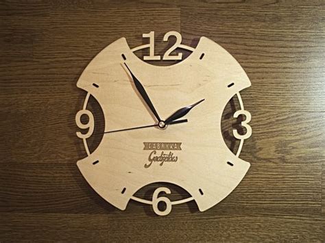 Laser Cut Wooden Wall Clock Free Download Vector Dxf File Dxf File Free