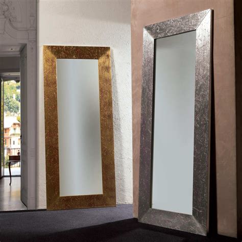 Contemporary Floor Mirror With Smooth And Flat Frame 150mm Width Wood