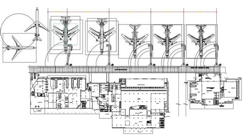 Airport Terminal Floor Plan Distribution Cad Drawing Details Dwg File