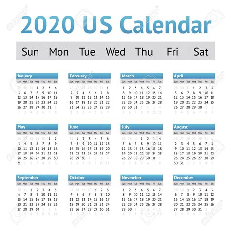 Free Usa Calendar 2020 Calendar Printables Free Templates