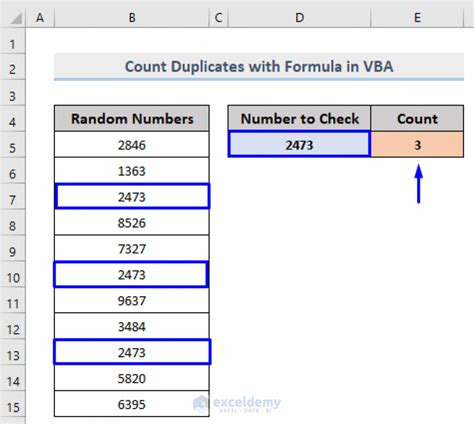 Vba To Count Duplicates In Range In Excel 4 Methods Exceldemy