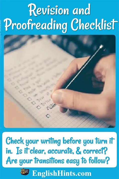 Revision And Proofreading Checklist