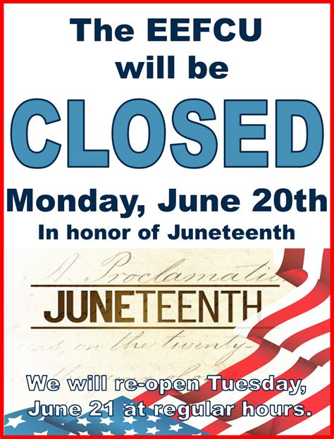 The Eefcu Will Be Closed In Honor Of Juneteenth Emerald Empire