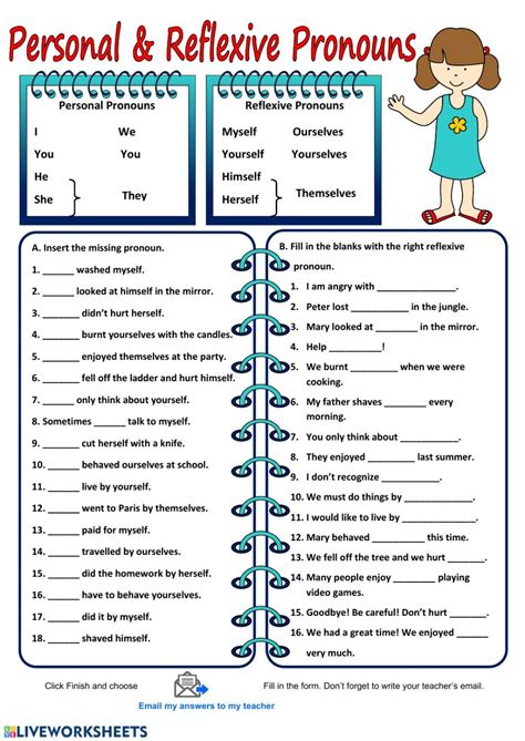 Personal Pronouns And Reflexive Pronouns Ficha Interactiva Personal