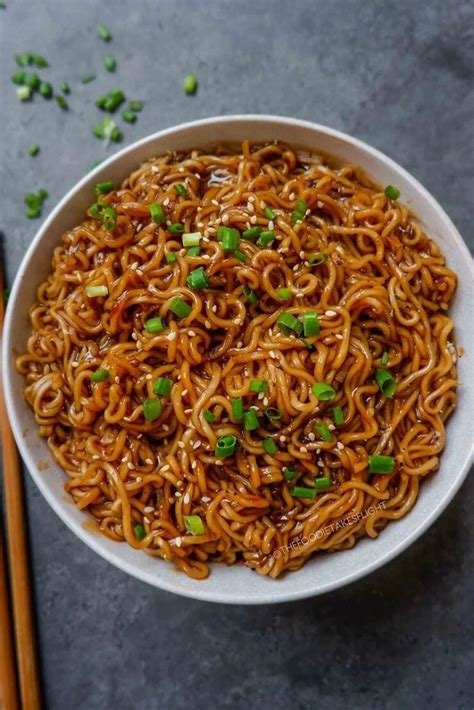 Easy Saucy Ramen Noodles Vegan Recipe The Foodie Takes Flight