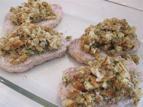 Those pork chops look really tasty… cream of mushroom is about the only condensed soup i keep. Baked Pork Chops With Cream Of Mushroom Soup And Stove Top Stuffing : pork chop stuffing cream ...