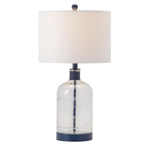 Crestview Collection Woodburn Metal And Glass 26 5 H Table Lamp In Clear And Blue Homesquare