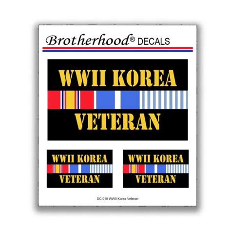 MILITARY WWII WORLD War Two Korea Veteran Vet Pc Decal Collection PicClick
