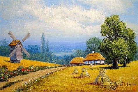 Paintings With Rural Houses In Villages Leosystemart