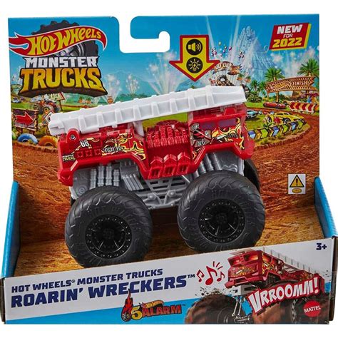 Mattel Hot Wheels Monster Trucks Roarin Wreckers Alarm Vehicle Ct