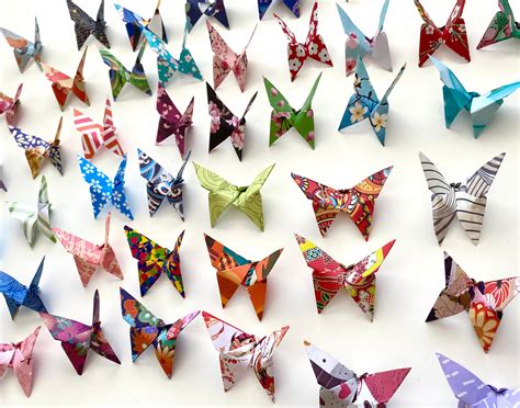 100 Multipatterned Small Japanese Origami Butterfly Paper Etsy