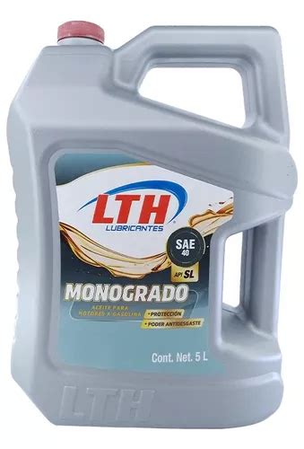 Aceite Monogrado Lth Para Equipo Pesado Sae 40 Api Sl 5 Lts Envío gratis