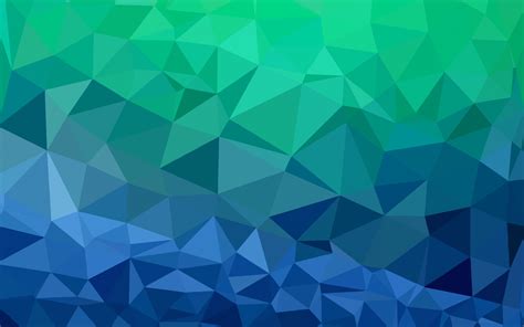 Wallpaper Illustration Low Poly Symmetry Green Blue Triangle