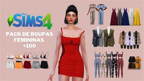The Sims 4 Pack Roupas Femininas Corpo Inteiro 100 Itens Download