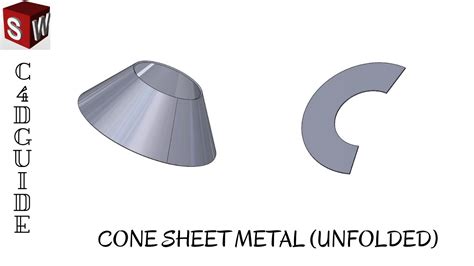 Tutorial Solidworks Bahasa Indonesia Cone Sheet Metal Unfolded Youtube