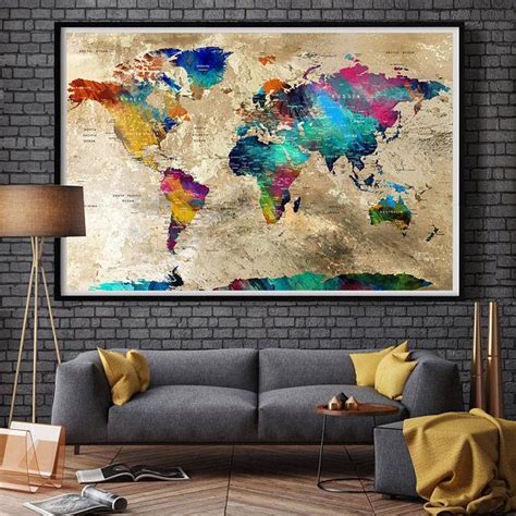 Check spelling or type a new query. Wall decor living room world map wall art home decor wall