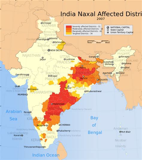 Map of india, satellite view. File:India Naxal affected districts map.svg - Wikimedia ...