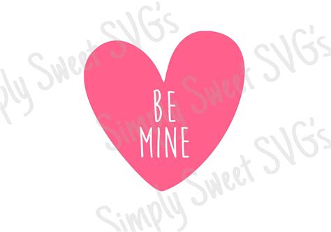 Be Mine Svg Be Mine Heart Valentines Day Svg Clipart Be Etsy