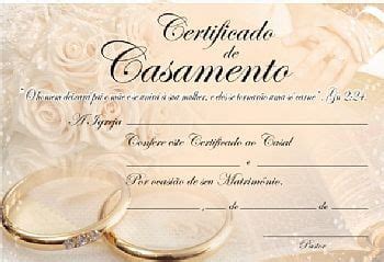 CERTIFICADO DE CASAMENTO INTERDENOMINACIONAL C 20 UNID Certificado
