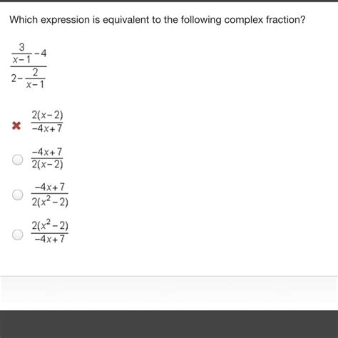 📈which Expression Is Equivalent To The Following Complex Fraction