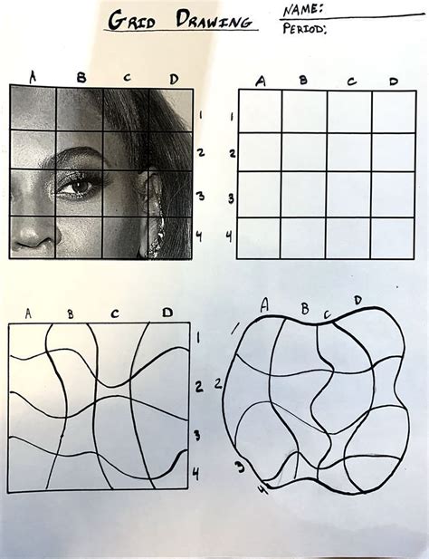 Intro To Drawing With A Grid Close Up Of Beyonces Face With