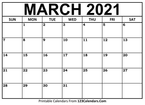 30+ March 2021 Calendar With Holidays
 Gif