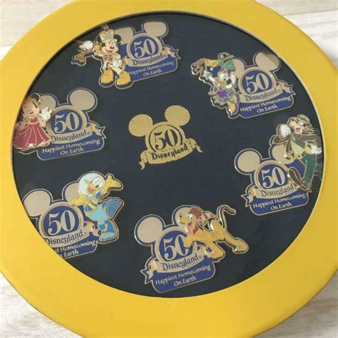 Disneyland 50th Anniversary Pin Badge Set In California Super Rare Ebay