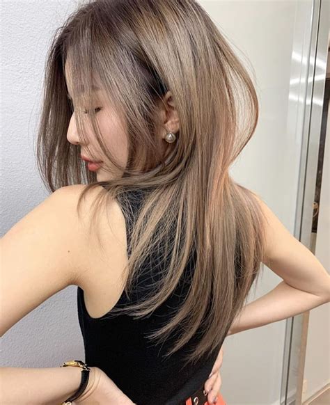Pin By Dawson Chou On Girl Long Hair Korean Hair Color Hair Color