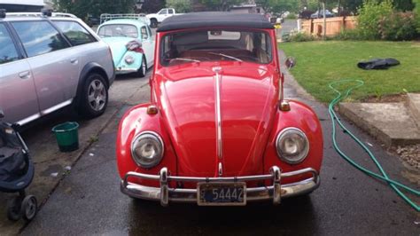 1964 Poppy Red Vw Beetle Convertible Excellent Condition Classic