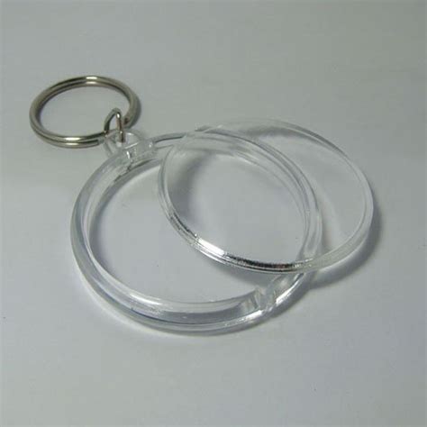 Blank Acrylic Round Circle Keychains Insert Photo Keyrings 1846cm