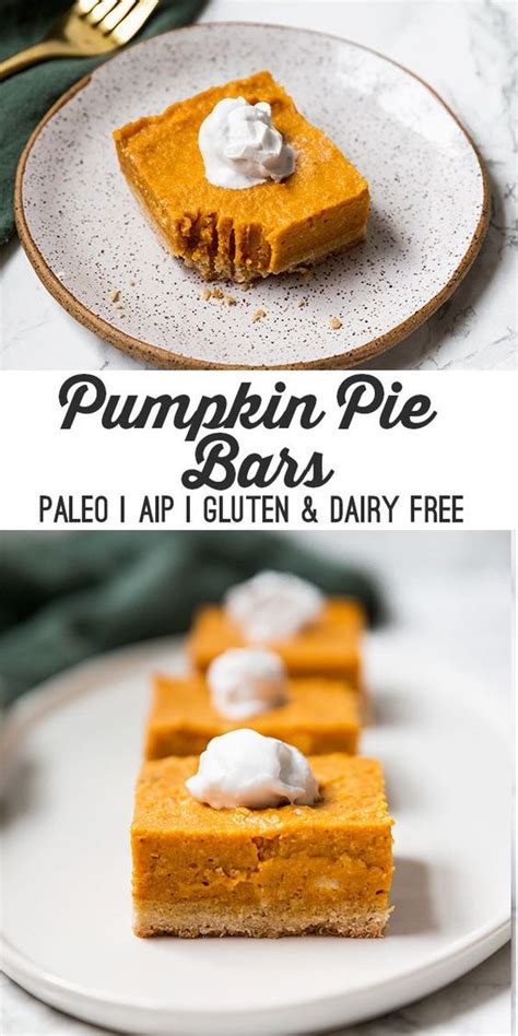 Paleo Pumpkin Pie Bars Aip
