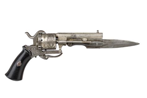 Lock Stock And History — Engraved Pinfire Revolver With Folding