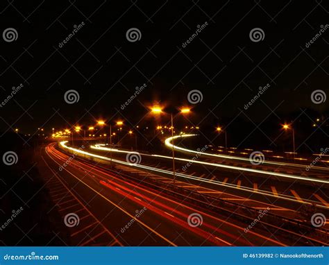 Motorway Traffic Light Trails Stock Photo 46139982