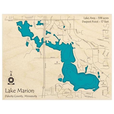 Lake Marion 3d Custom Wood Map Lake Art Llc