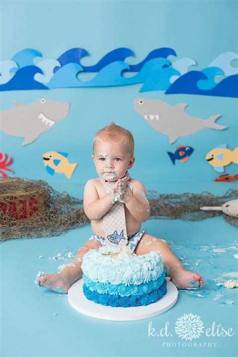 Baby shark themed birthday i am one/two/three bunting / garland birthday decor for boy/girl for any age. Shark Themed First Birthday Session | Baby boy first ...
