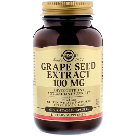 Solgar Grape Seed Extract 100 Mg 60 Vegetable Capsules By Iherb