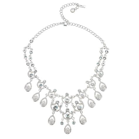 Swarovski Crystal Clear Crystal Necklace 9 Ornate Chandelier Teardrop