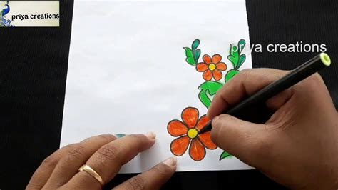 Pencil Simple Flower Border Drawing Border Design Drawing How To Draw