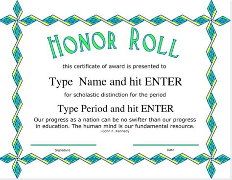 11 Certificate Of Honor Templates Free Printable Word Pdf Images