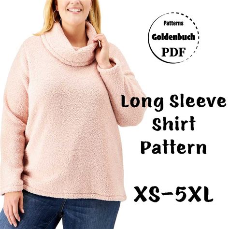 Long Sleeve Shirt Pdf Sewing Pattern High Collar Top L Goldenbuch Pdf