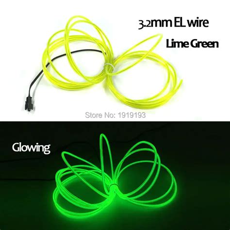 10 colors 3 2mm 5meters el wire electroluminescent neon flexible led strip ligth for flash sexy