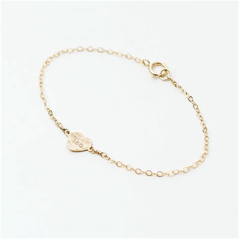 Personalised 14k Gold Filled Heart Bracelet By Minetta Jewellery