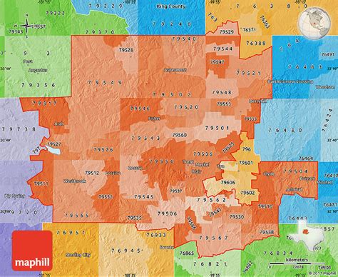 Political Shades Map Of Zip Codes Starting With 795
