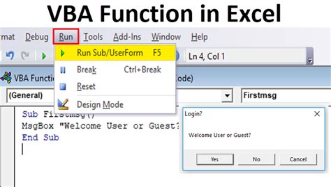 Vba Function In Excel How To Use Vba Function In Excel With Examples