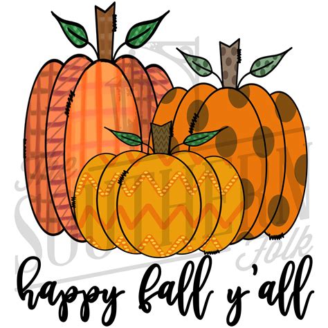 Happy Fall Pumpkins Png Filesublimation Design Digital Etsy