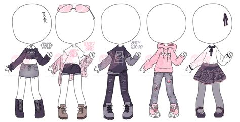 Image of how to draw anime clothes animeoutline. Closed - Thank you! February Outfit Adopts by LoveFromEsth | Drawing anime clothes, Anime ...