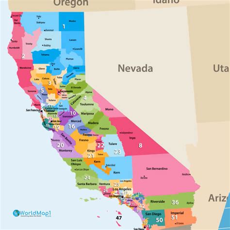 Carte Imprimable Gratuite De La Californie