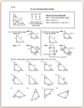Savesave hw12 answer key for later. 45-45-90 Special Right Triangle - Practice/HW by Eric Douce | TpT