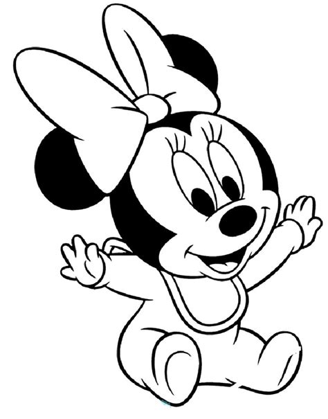 Baby Minnie Mouse Coloring Pages Cute Style Educative Printable