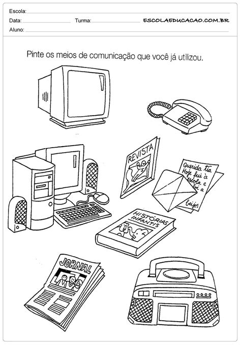 ideias de MEIOS DE COMUNICAÇÃO meios de comunicação atividades meios de comunicação